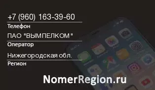 Кто звонил с 9601633960 - регион и оператор